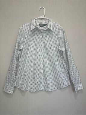 Lauren Ralph Lauren White Shirt with Black Polka Dots Sz XXL Black Label Office